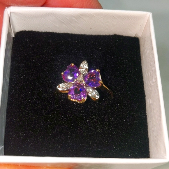 Amethyst and Diamond Ring